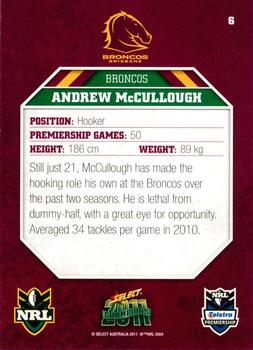 2011 NRL Champions #006 Andrew McCullough Back